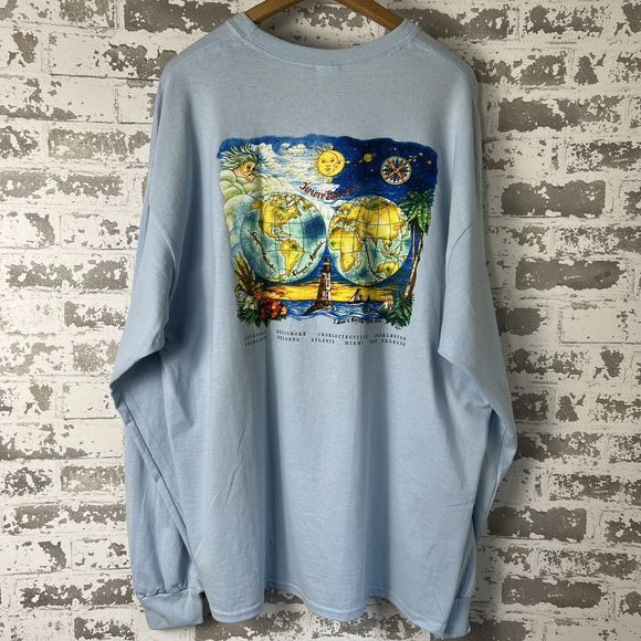 Jimmy Buffett Unisex 2XL Blue 2018 I Don't Know Tour Shirt Long Sleeve Crew Neck - Picture 1 of 13